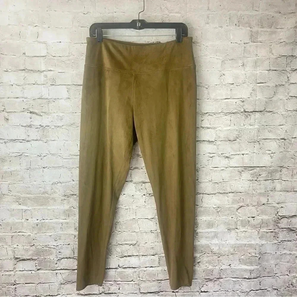 Soft Surroundings Medium Faux Suede Ankle Leggings Polyester Spandex 2DT29 M Med - Picture 2 of 8